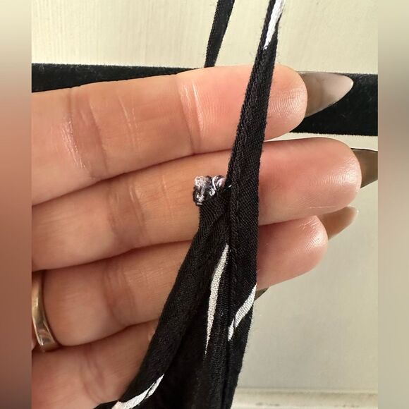 ASOS Cami Slip V Neckline Spaghetti Straps Side Slit Stripe Flowy Midi Dress 12 - Picture 12 of 12